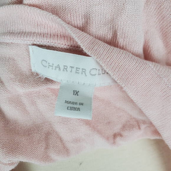 Plus Size Misty Pink Charter Club Cardigan - Picture 4 of 4